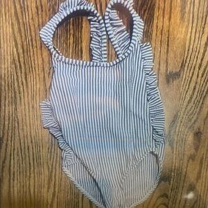 Striped Ruffle Swimsuit